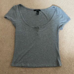 Grey button top